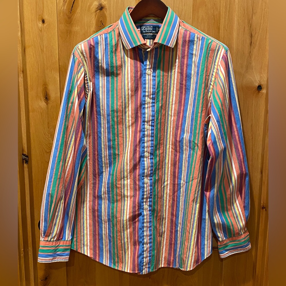 POLO RALPH LAUREN Colorful Striped Men's Shirt, size XL